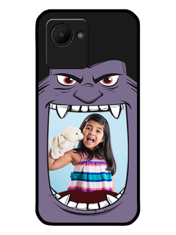 Custom Realme C30 Custom Glass Phone Case - Angry Monster Design