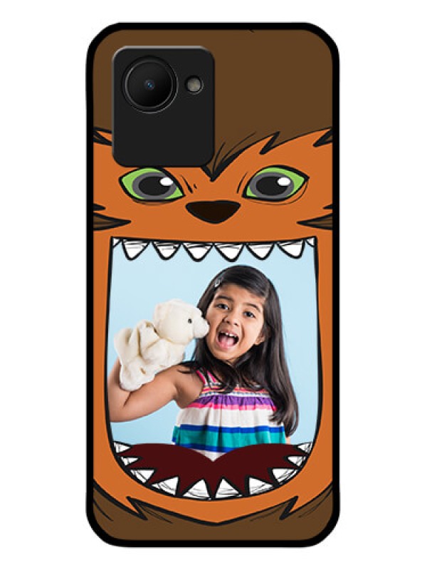 Custom Realme C30 Photo Printing on Glass Case - Owl Monster Back Case Design