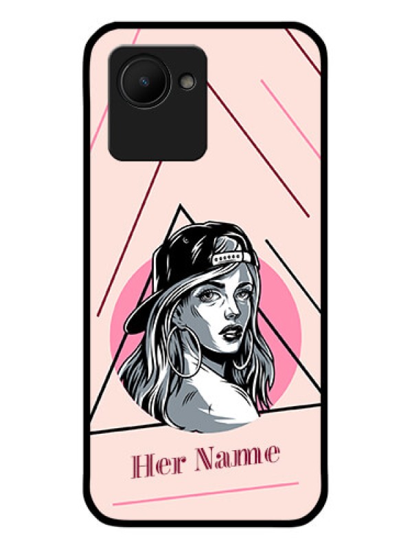 Custom Realme C30 Personalized Glass Phone Case - Rockstar Girl Design