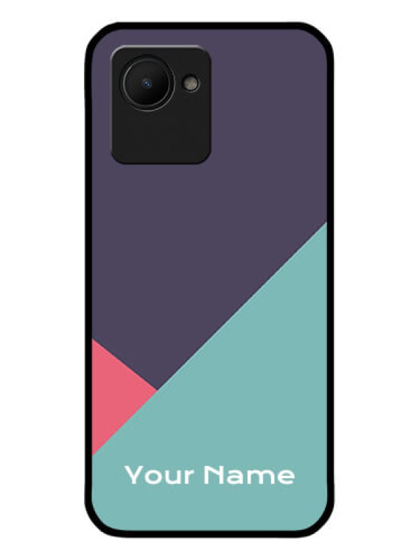 Custom Realme C30 Custom Glass Mobile Case - Tri Color abstract Design
