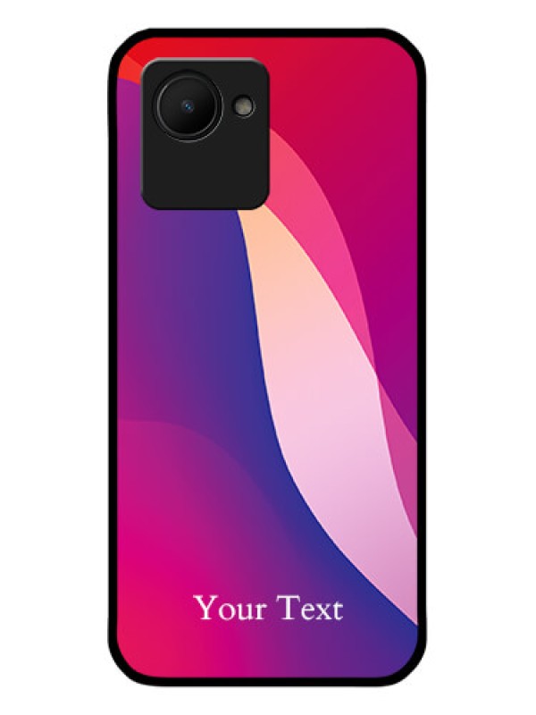 Custom Realme C30 Personalized Glass Phone Case - Digital abstract Overlap Design