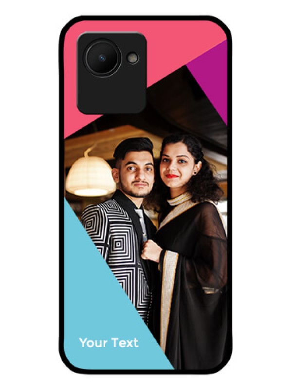 Custom Realme C30 Custom Glass Mobile Case - Stacked Triple colour Design