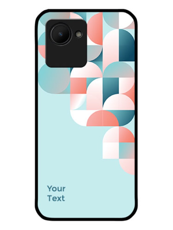 Custom Realme C30 Custom Glass Phone Case - Stylish Semi-circle Pattern Design