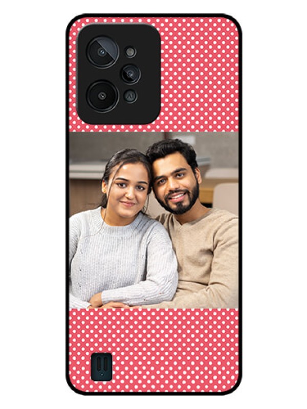 Custom Realme C31 Custom Glass Phone Case - White Dotted Design