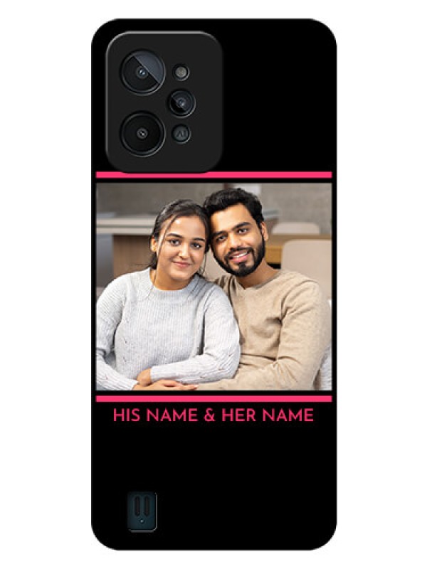 Custom Realme C31 Custom Glass Mobile Case - with Add Text Design