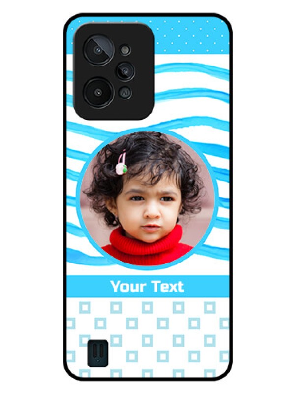 Custom Realme C31 Custom Glass Phone Case - Simple Blue Case Design