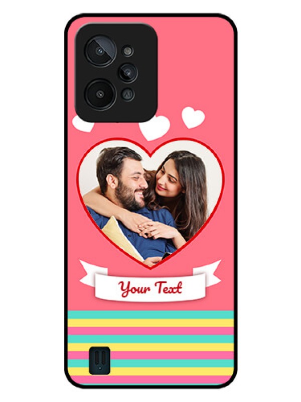 Custom Realme C31 Photo Printing on Glass Case - Love Doodle Design