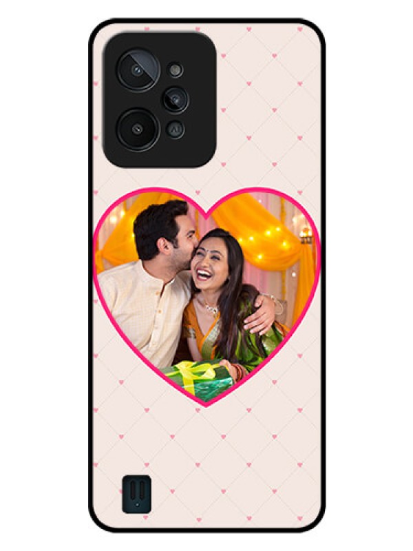 Custom Realme C31 Custom Glass Mobile Case - Heart Shape Design