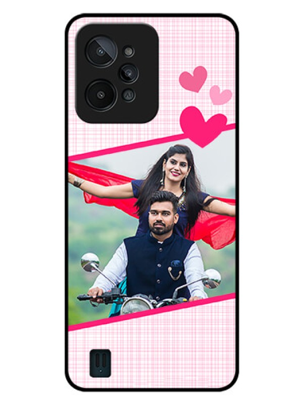Custom Realme C31 Custom Glass Phone Case - Love Shape Heart Design