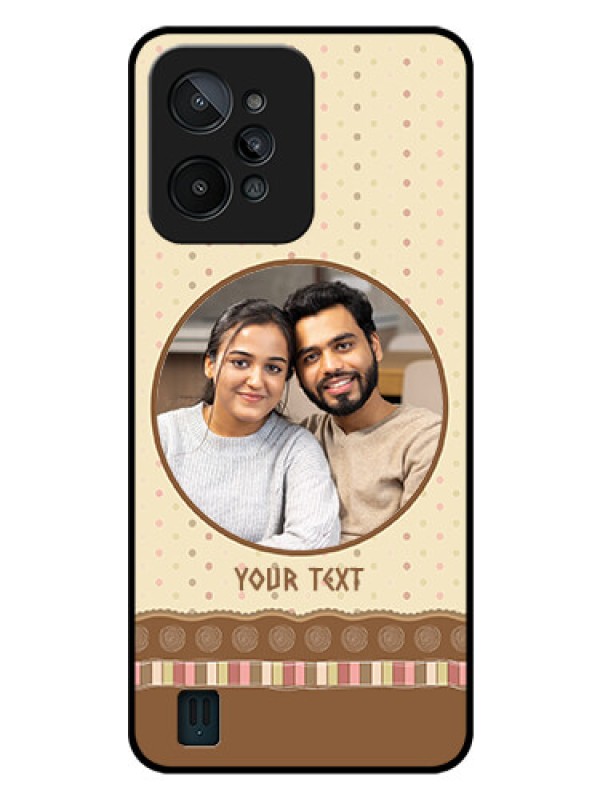 Custom Realme C31 Custom Glass Mobile Case - Brown Dotted Mobile Case Design
