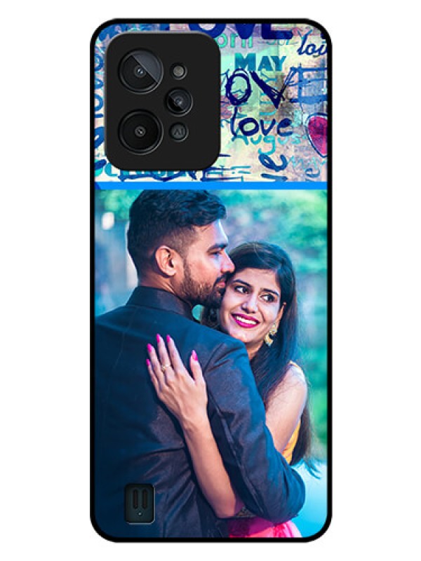 Custom Realme C31 Custom Glass Mobile Case - Colorful Love Design