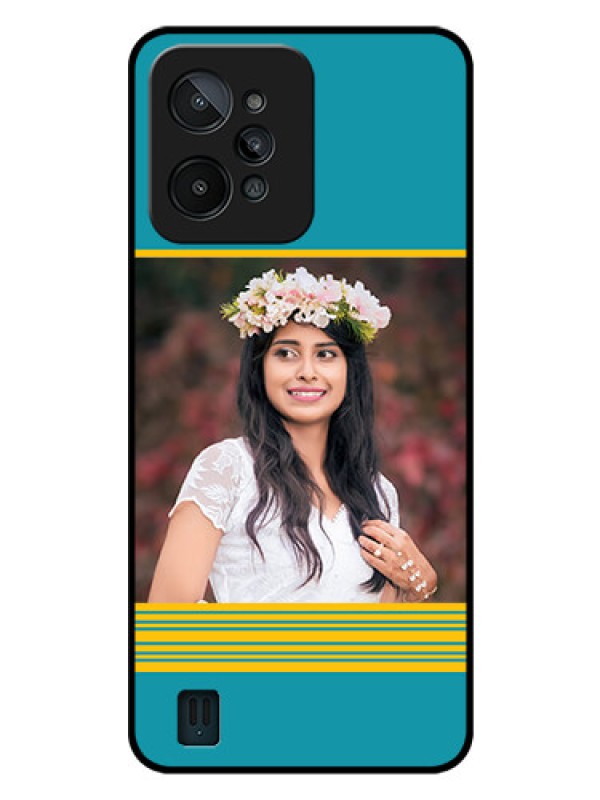 Custom Realme C31 Custom Glass Phone Case - Yellow & Blue Design