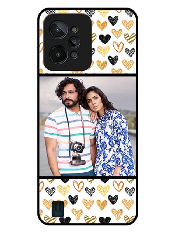 Custom Realme C31 Photo Printing on Glass Case - Love Symbol Design