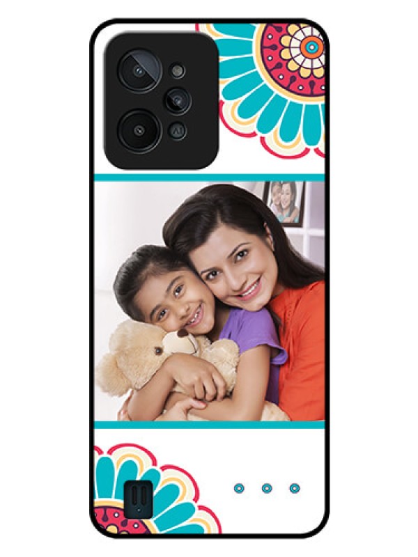Custom Realme C31 Custom Glass Phone Case - Flower Design