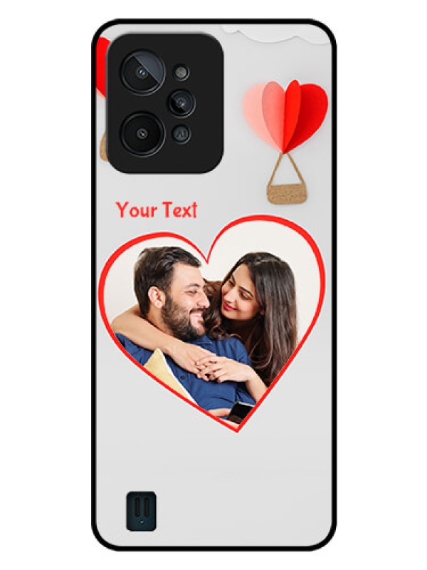 Custom Realme C31 Custom Glass Mobile Case - Parachute Love Design