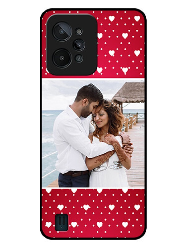 Custom Realme C31 Photo Printing on Glass Case - Hearts Mobile Case Design