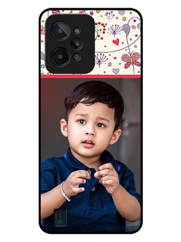 Custom Realme C31 Custom Glass Mobile Case - Premium Floral Design