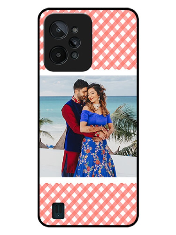 Custom Realme C31 Personalized Glass Phone Case - Pink Pattern Design