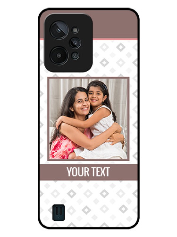 Custom Realme C31 Photo Printing on Glass Case - Simple Diamond Design