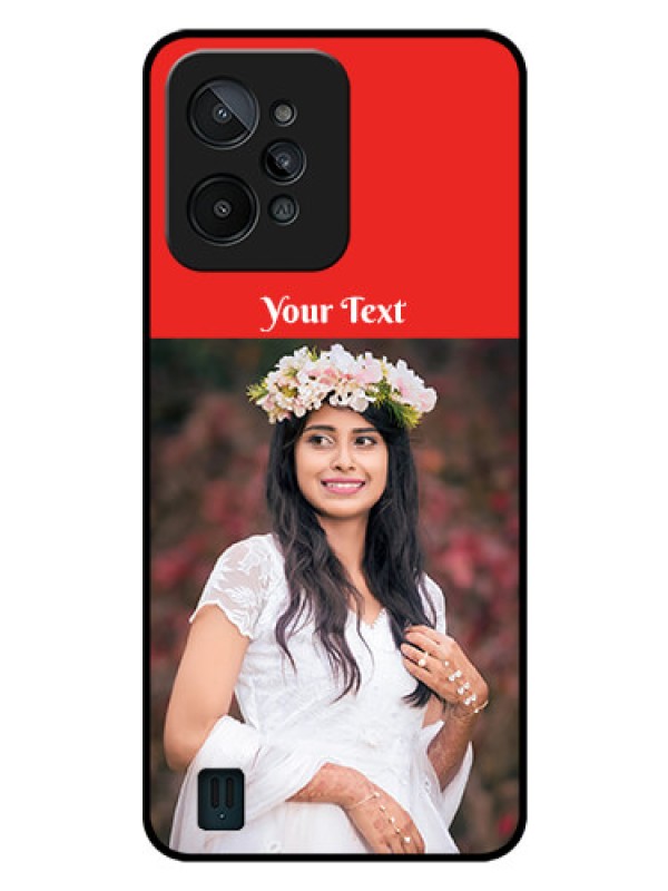 Custom Realme C31 Custom Glass Phone Case - Simple Red Color Design