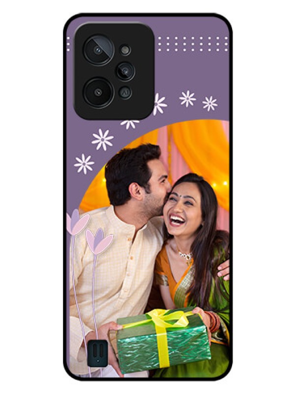 Custom Realme C31 Custom Glass Mobile Case - Lavender flowers design