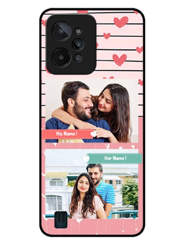 Custom Realme C31 Custom Glass Mobile Case - Photo with Heart Design