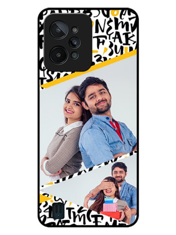 Custom Realme C31 Custom Glass Mobile Case - Letters Pattern Design