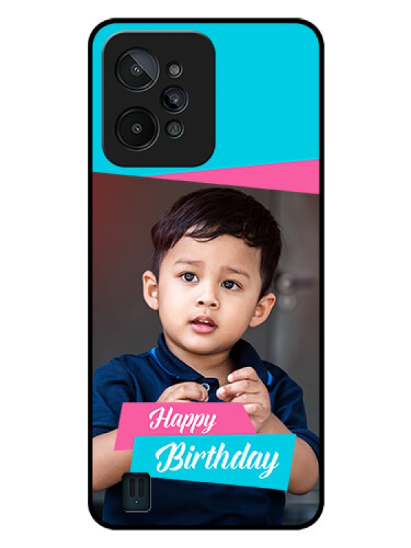 Custom Realme C31 Personalized Glass Phone Case - Image Holder with 2 Color Design