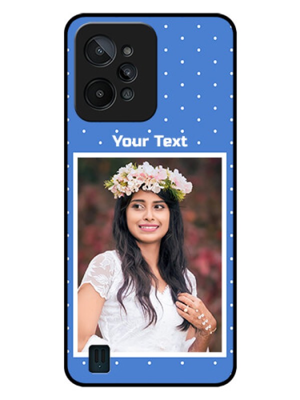 Custom Realme C31 Photo Printing on Glass Case - Polka dots design