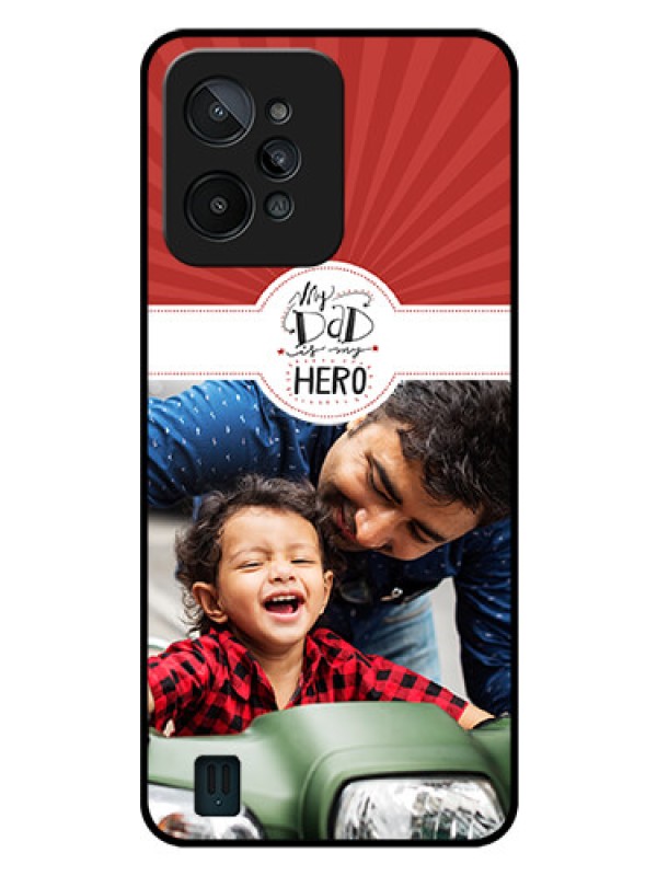 Custom Realme C31 Photo Printing on Glass Case - My Dad Hero Design