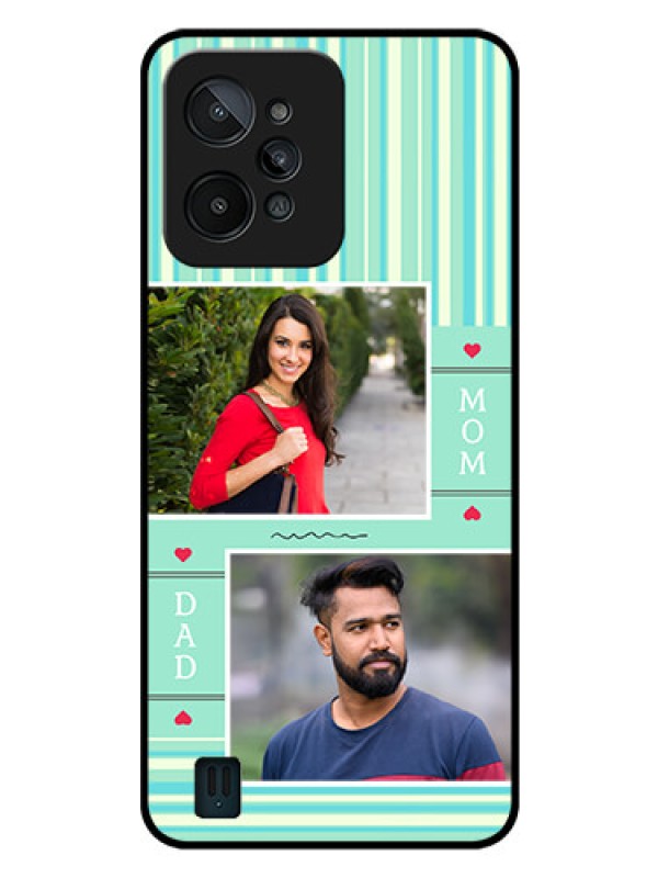 Custom Realme C31 Custom Glass Phone Case - Mom & Dad Pic Design