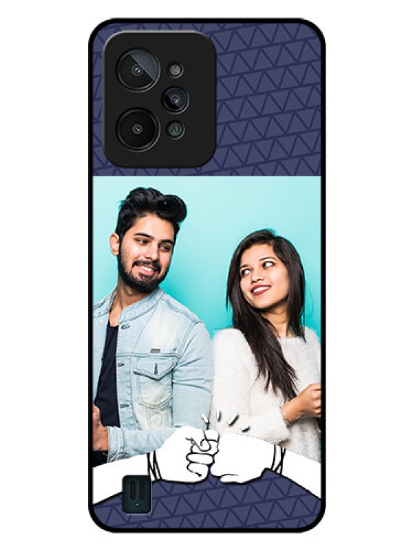 Custom Realme C31 Photo Printing on Glass Case - with Best Friends Design