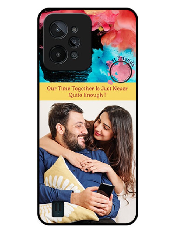 Custom Realme C31 Custom Glass Mobile Case - Quote with Acrylic Painting Design