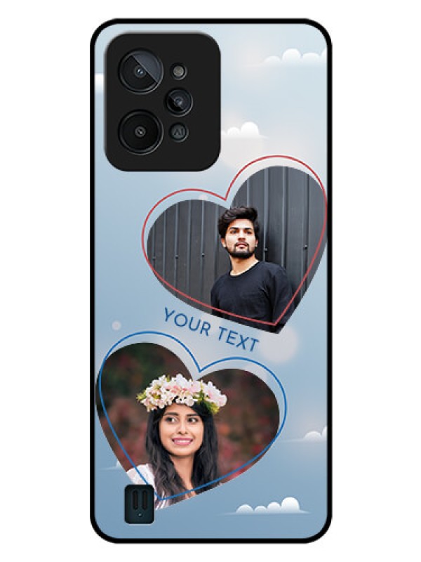 Custom Realme C31 Custom Glass Mobile Case - Blue Color Couple Design