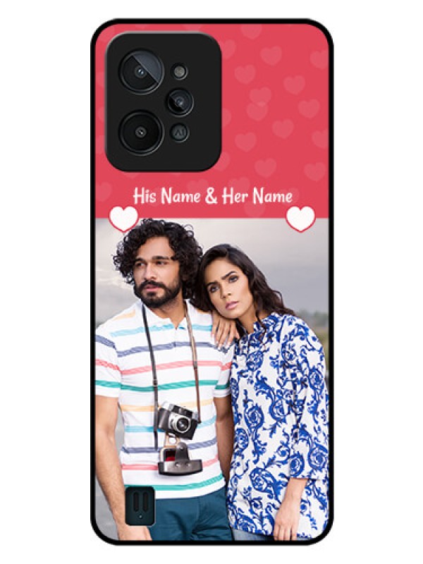 Custom Realme C31 Photo Printing on Glass Case - Simple Love Design
