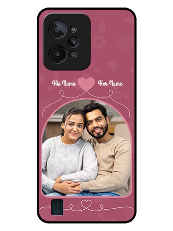 Custom Realme C31 Photo Printing on Glass Case - Love Floral Design