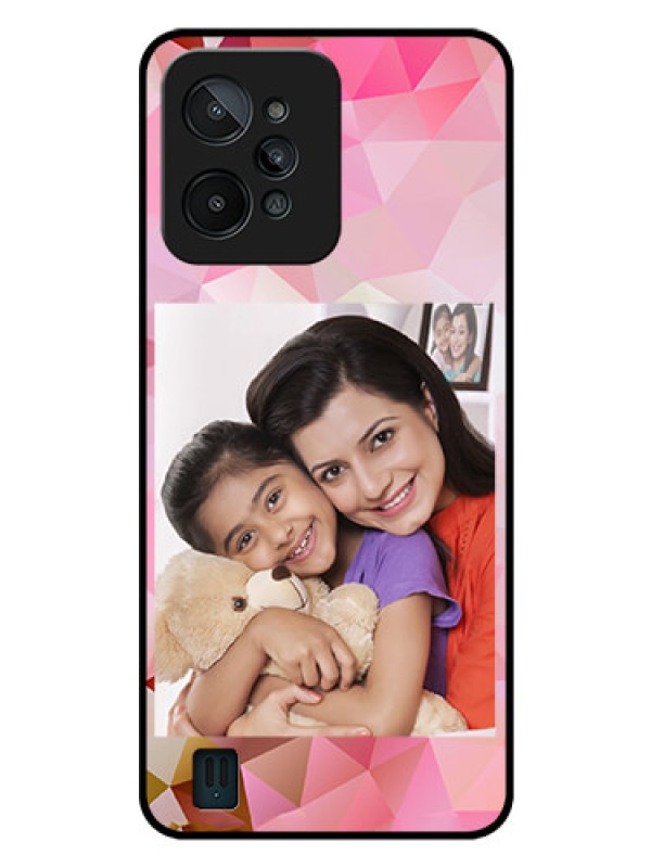 Custom Realme C31 Photo Printing on Glass Case - Abstract Triangle Design