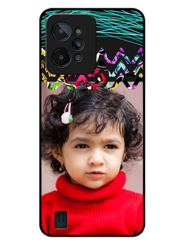 Custom Realme C31 Personalized Glass Phone Case - Neon Abstract Design