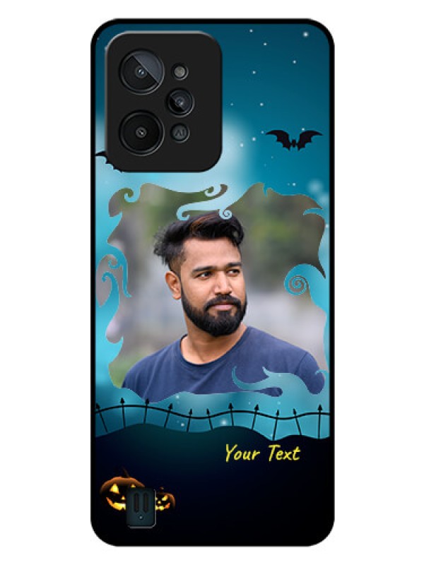 Custom Realme C31 Custom Glass Phone Case - Halloween frame design