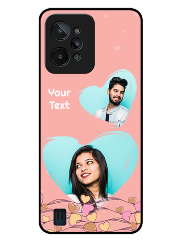 Custom Realme C31 Custom Glass Mobile Case - Love Doodle Design