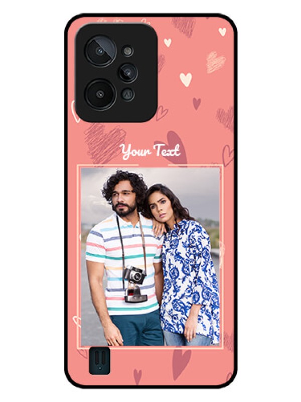 Custom Realme C31 Custom Glass Phone Case - Love doodle art Design