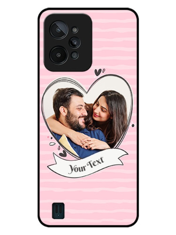 Custom Realme C31 Custom Glass Phone Case - Vintage Heart Design