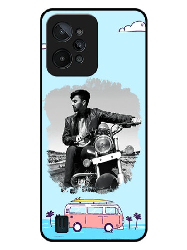 Custom Realme C31 Photo Printing on Glass Case - Travel & Adventure Design