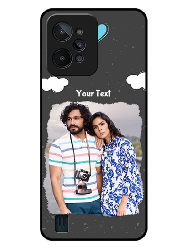 Custom Realme C31 Custom Glass Phone Case - Splashes with love doodles Design