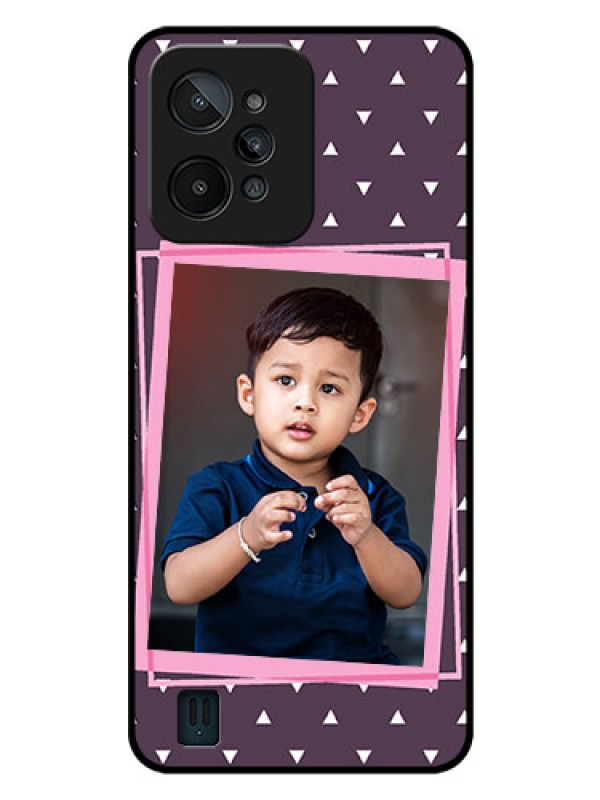 Custom Realme C31 Custom Glass Mobile Case - Triangle Pattern Dotted Design