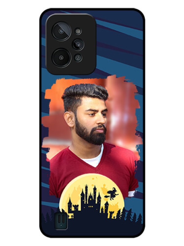 Custom Realme C31 Photo Printing on Glass Case - Halloween Witch Design