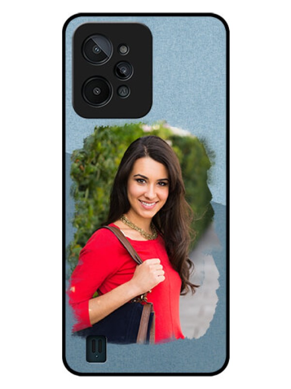 Custom Realme C31 Custom Glass Mobile Case - Grunge Line Art Design