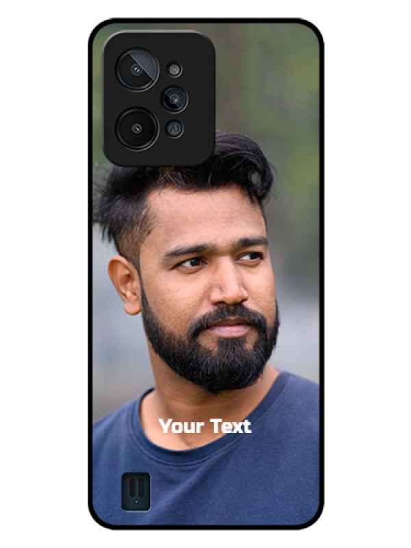 Custom Realme C31 Glass Mobile Cover: Photo with Text