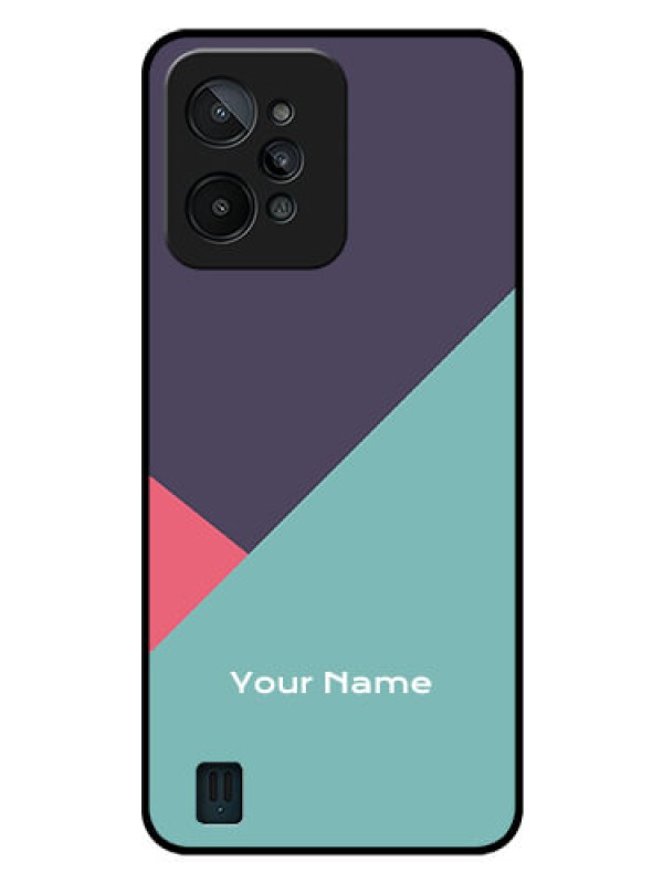 Custom Realme C31 Custom Glass Mobile Case - Tri Color abstract Design