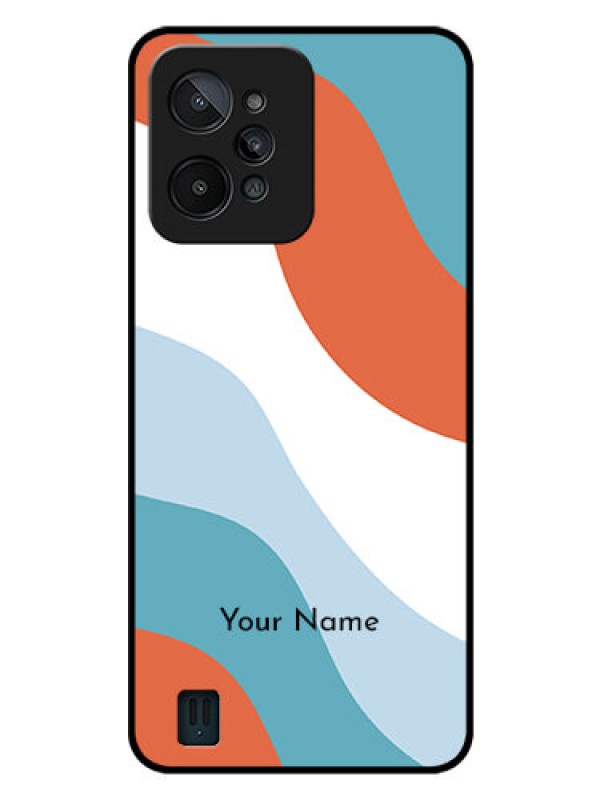 Custom Realme C31 Custom Glass Mobile Case - coloured Waves Design